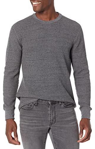 Amazon Essentials Men's Regular-Fit Long-Sleeve Waffle Shirt, Charcoal, S