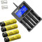 Combo: XTAR VC4 Digital Charger w/4x NL1835HP Batteries +2x Free Eco-Sensa Battery Cases