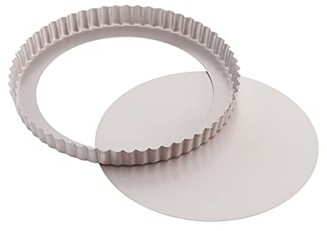 CHEFMADE 9.5-Inch Round Tart Pan with Removable Loose Bottom, Non-Stick Carbon Steel Quiche Pan for Oven Baking (Champagne Gold)