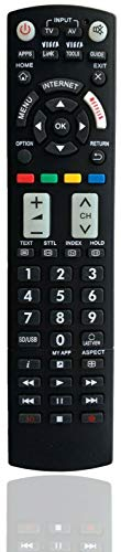 Universal ersatz Fernbedienung für Panasonic N2QAYB001010 - N2QAYB001111 - N2QAYB001012 | LCD LED 3D HD Smart TV mit Netflix, My APP Tasten