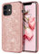 YINLAI for iPhone 12 Case iPhone 12 Pro Case Glitter Bling Shiny Sparkly Slim Shockproof Hybrid Covers Drop Protection Girly Women Phone Case for iPhone 12 Pro/iPhone 12 5G Rose Gold/Pink