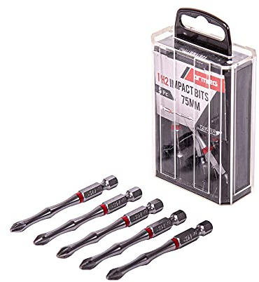 PH2 75mm Impact Screwdriver Bits - 5 Piece Tic Tac Box