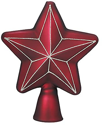 Inge Glas Magic Christbaumspitze Stern-Form | Formspitze aus Glas | Weihnachtsbaumspitze (Vintage Rose | Bordeaux weinrot)