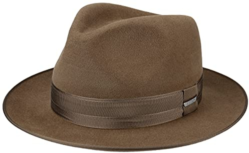 Stetson Kentridge Haarfilzhut - Bogarthut - Unifarbener Winterhut - Made in The EU - Damen & Herren - Herbst/Winter braun 59 cm