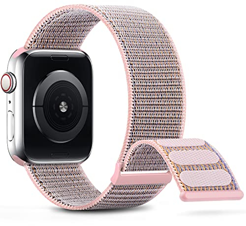Jiamus Nylon Solo Loop Armband Kompatibel mit Apple Watch Armband 40mm 41mm 38mm 44mm 42mm 45mm,Verstellbare Elastisch Ersatz Sport Klett Armband für iWatch Series 9 8 7 6 5 4 3 2 1 SE Ultra/Ultra 2