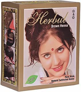 Brown Henne Natural Henna Tinte para colorear el cabello Polvo Herbal 6x10g Original, Negro