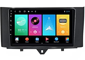 ZYRXRQCDZ 2 Din 9'' Touchscreen Autoradio Bluetooth MP5-Player Unterstützung Carplay/Spiegel-Link/FM-Radio/SWC/DSP/DAB +, Für Mercedes Benz Smart Fortwo 2011-2015 Mit Rückfahrkamera,M150s 2g+32g