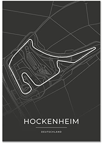 Vacentures Hockenheim Rennstrecken Poster - Geschenk für Motorsport-Fans (21x30 CM (DIN A4))