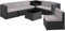 tectake Polyrattan Gartenlounge, frei zu gruppierende Balkon Möbel, Gartenmöbel Set mit einem Beistelltisch Outdoor, inkl. Auflagenbox und Sitz- und Rückenkissen - schwarz
