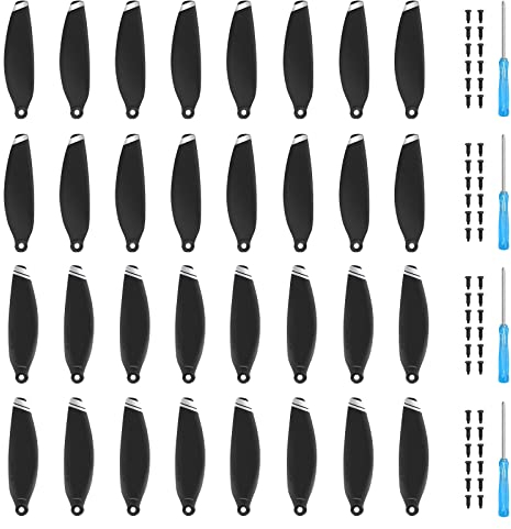 Craznick Propeller für DJI Mini 4K/2/2 SE/SE Drohnen Ersatz Propeller Blätter Geräuscharm Flügel für DJI Mini 4K 2 SE Drohnen Zubehör Exklusive Schrauben & Schraubendreher 32Pcs Silberne