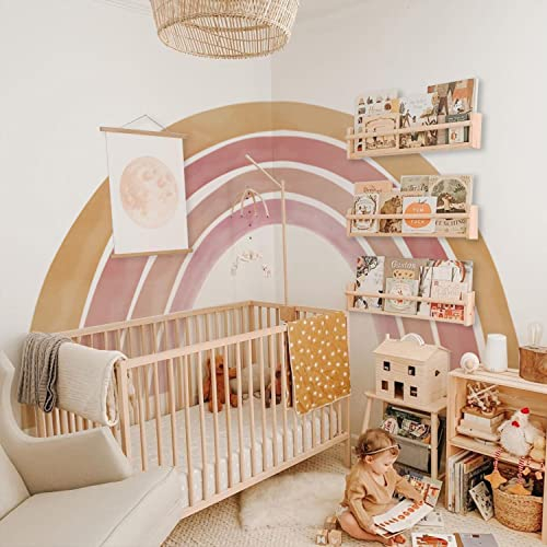 astrkiz Regenbogen Wandtattoo Groß 222x118cm, Selbstklebend Fabric Regenbogen Deko Vitalität Orange, Aquarell Wandsticker Wanddeko für Mädchen Kinderzimmer Schlafzimmer Wohnzimmer