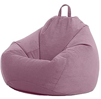 Highdi Cord Sitzsack für Erwachsene Indoor Outdoor Sitzkissen Waschbarer Weicher Flauschiger Sofabettbezug Ohne Füllung Gartenkissen Bodenkissen für Wohnzimmer (100x120cm,Helles Lila)