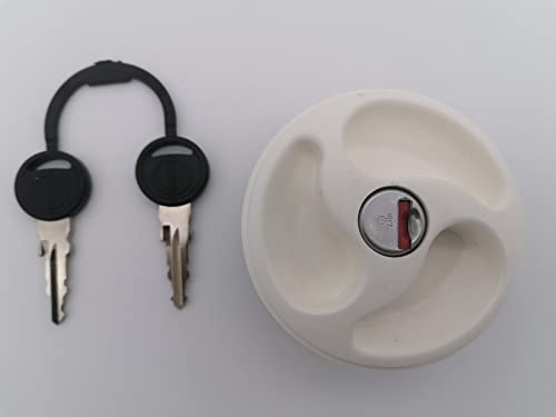 CR-MOESANCO® Weißer Wassertankdeckel für Wohnwagen, mit 3 versenkten Griffen, Wassereinlass mit Regenbogen, Verschluss aus Polypropylen, Camping, Anhänger, Wohnmobil, auslaufsicher.
