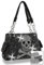 Fab Skull & Bones Design Strass Nieten bestickt Handtasche Tasche, Schwarz