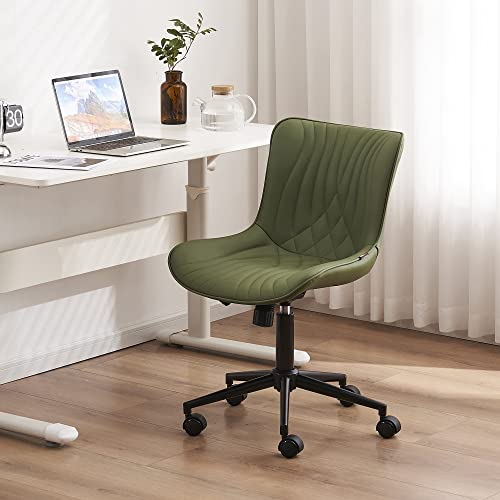 YOUTASTE Bürostuhl Ergonomischer im Fischschwanz-Design, Schreibtischstuhl Drehstuhl mit Rollen, Höhenverstellbarer und Wippfunktion, Computerstuhl für Homeoffice und Büro, Olivgrün