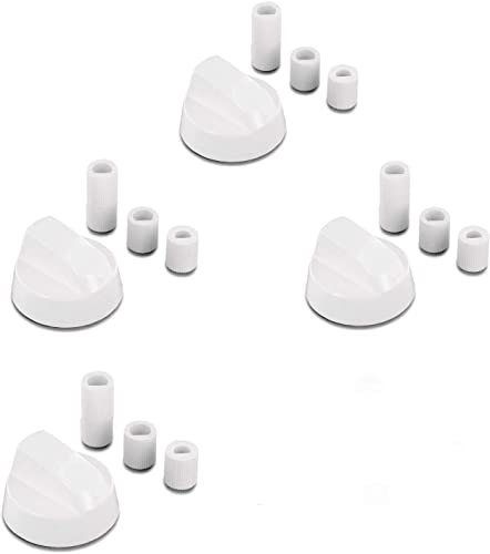 RYELDOM Kit da 4 Manopole per Piano Cottura Universali Bianche - Stile e Precisione al Tuo Fornello