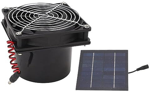 Solar-Abluftventilator, Effiziente Wärmeableitung, Belüftung, 50 W, Solarpanel-Ventilator-Set, 5 Bis 12 V, für Küche, Gewächshaus, Haustierhaus, Hühnerstall, Scheune