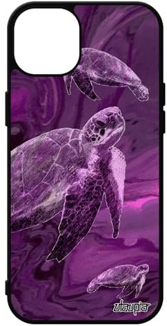 utaupia Coque Tortue pour Apple iPhone 15+ Plus Silicone Animaux Pas Cher Telephone peinturemer Portable Violet Smartphone Luth marbre Ocean