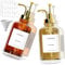 Lot de 2 distributeurs de sirop à café, 500 ml, bouteille de sirop en verre avec pompes élégantes et 36 étiquettes, entonnoir et pompe, distributeur de sirop, distributeur de miel, pompe à sirop de
