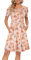 AUSELILY Womens Summer Dress Casual Floral Bodycon Short Sleeve Pleated Loose Swing Casual Dress with Pockets Knee Pink Tulip 2XL