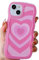 UICEAM Compatible with iPhone 11 Pro Heart Case for Women Girls,Aesthetic Cute Wavy Design Soft Shockproof Cell Phone Cover for iPhone 11Pro 5.8 Inch (Hot Pink)