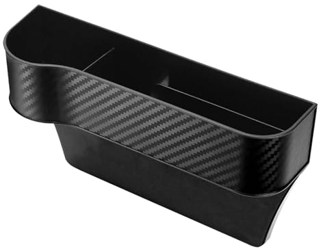 Aufbewahrungsbox für Autositze, Autositz Gap Organizer Storage Box Auto Mittelkonsole, Auto Zubehör Vordersitzen Seitentasche Car Seat Leder Aufbewahrung Tasche für Kleinigkeiten, Handys (Schwarz) (A)