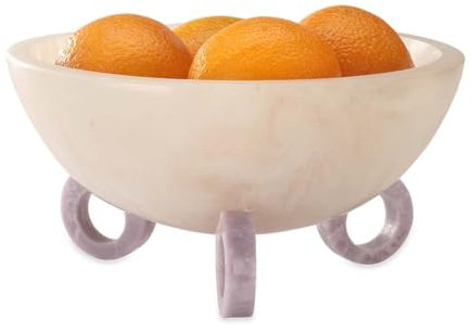 Folkulture Fruit Bowl for Kitchen Counter, 9 Resin Decorative Bowl, Centerpiece Table Decorations, Fruit Basket for Countertop Decor & Coffee Table Décor, Pedestal Bowl