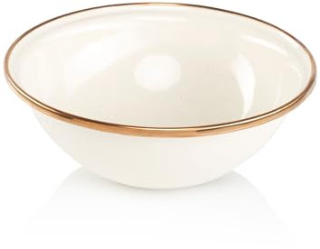GSI Outdoors 8114 Mesa Rührschüssel, 14,6 cm, langlebige Emaille-Stahlschüssel für den Außen- und Innenbereich, cremefarben
