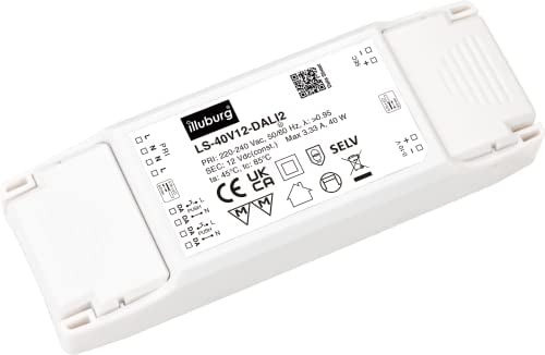illuburg LED Treiber 12V 40W DALI Push Taster 0-10V Dimmbar Flackerfrei für LED Streifen Trafo Transformator Netzteil Vorschaltgerät Driver