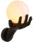 LIGKIN Wandleuchte Kreative Wandlampe in Handform Moderne LED-Wandleuchte mit G9 Glühbirne Wandleuchte aus Gips Wandbeleuchtung Deko für Schlafzimmer Loft Flur, Schwarz