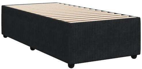 vidaXL Bettgestell, Bettrahmen mit Lattenrost, Einzelbett Polsterbett für Schlafzimmer, Bett Schlafzimmerbett, Schwarz 90x200cm Samt