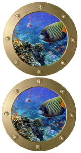 OSALADI 2pcs Sticker for Living Room Window Decal Coral Wall Sticker Wall Mural Decal Toilet Seat Riser Ocean Themed Stickers 3D Scenery Wall Stickers Home Decoration Ocean Wall Stickers