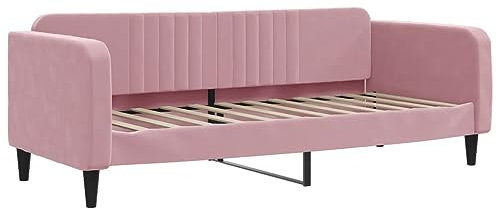 Willood 2 in 1 Tagesbetten Gästebetten Bettgestelle Schlafsofas für Jugendliche Schlafsofas aus Samt Rosa 80 x 200 cm
