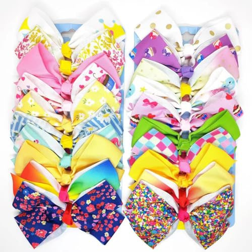 Hair Bows for Girls Alligator Clips Grosgrain Ribbon Heart Rainbow Big Bows Hair Clips Accessories for Little Girls Kids Toddler Teens 20 Pieces