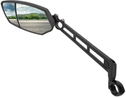 Fahrradspiegel, Weitwinkel Glas, Fahrradspiegel für E-Bikes links, 3rd Eye BS von TWIRL, Schwarz