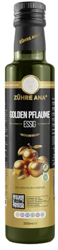 Zühre Ana Golden Pflaume Essig - Goldene-Pflaumen-Essig: Fördert Verdauung, Herzgesundheit & beugt Verkalkung vor. Hilft bei Cholesterin, Gewicht & Entzündungen!, Natürliche Fermentation (250 ml)