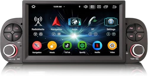64GB Android 16 Autoradio Bluetooth für FIAT Panda (MK3 Type 319) 2013-2020 | 8-Kern 4GB+64GB 7 Zoll IPS Touchscreen Unterstützt Kabelloses CarPlay Android Auto GPS Navi WiFi 4G DAB+ RDS FM AM Canbus DSP