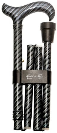 MAS QUE AYUDAS – Bastón para Mayores y Adultos Total Look, Plegable y Portátil, Altura Ajustable 84-94 cm, Aluminio Ligero, Bastón para Caminar y Pasear, 320 g, Gris