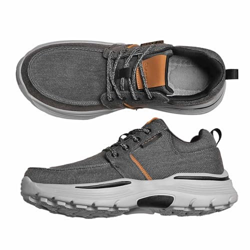 Scarpe Uomo Slip-On Ortopediche, Casual, Pianta Larga, Stile Passeggio(Black,42 EU)