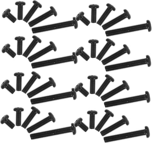 KONTONTY 100Stücke Rundkopf Edelstahlschrauben Verzinkt Flachkopf Vielseitige Maschinenschrauben für Möbel Maschinen Je Rostfrei Praktische
