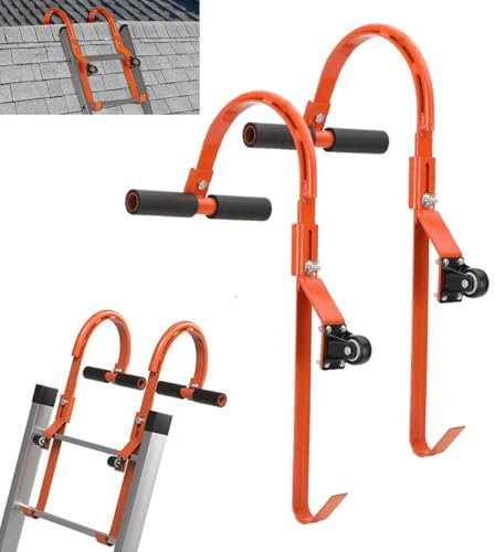 ECUTEE Roof Ladder Hook Kit Ladder Accessory, Universal Roof Hook for Extension Ladders with Rubber Grips, Lightweight Ladder Stabilizer Hook Ladder Platform Attachmentfor Easy Access to Roofs