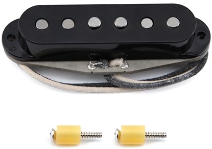 FLEOR Vintage Alnico 5 Handaufzug SSS Single Coil Neck Pickup für ST E-Gitarre, Schwarz