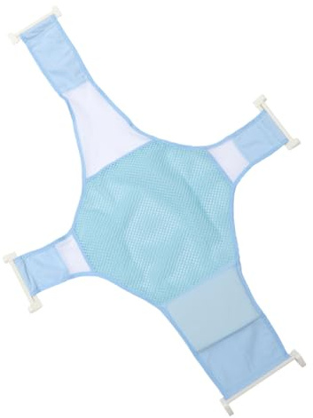 BAZEITFLOW Badenetz Rutschfest Blau für Neugeborene und Junge Mädchen Babybadewannensitz-stütznetz Babyduschennetz Badewannensitzstütze Babybadewannensitzstütze aus Hochelastischem