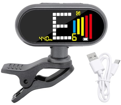 CHICIRIS Gitarrentuner, Professioneller Chip, 360 ° Rotatierbarer Chromatischer Tuner -Clip für Gitarre Ukulele Bass Violine