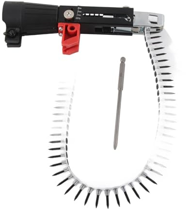 Clavadora neumática, correa de clavos de acero de aleación ajustable con cabezal de clavadora para clavado automático, paneles de tablero, techos, madera y paredes divisorias