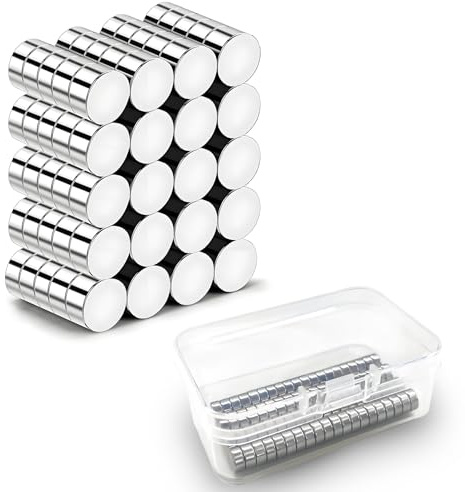 NXPUXP 100 PCS Aimant Neodyme,5x3mm Aimants Ronds Extrêmement Puissants,pour Réfrigérateur, Images,Bricolage,Carte,Tableau Blanc,avec Boîte de Rangement