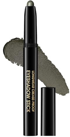 Glitzer Lidschatten Stift, Dunkelgrün Glitter Eyeshadow Stick, Wasserfest & Langlebig Lidschattenstift Glänzend Finish, Hochpigmentiert Shimmer Crayon Eyeliner Creme, Metallic Knitterfrei Augen Makeup