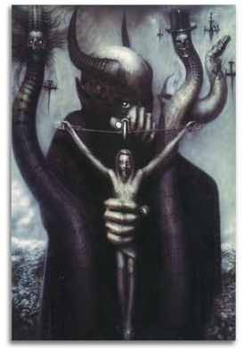 YiXong Horror HR Giger Fantasy-Poster, dekoratives Gemälde, Leinwand, Wandposter und Kunstdruck, modernes Familienschlafzimmer, Dekoration, Poster, 40 x 60 cm