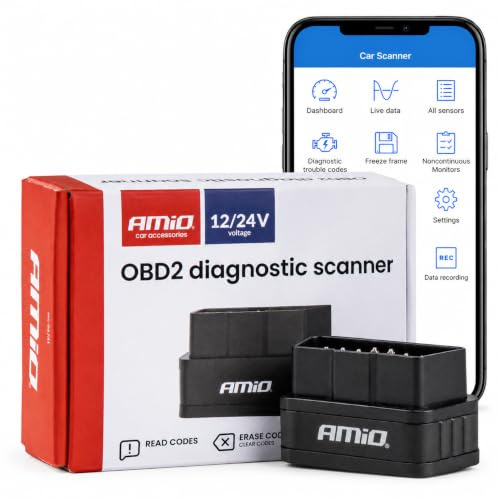 AMiO 04731 Eigendiagnose-Gerät mit OBD-Stecker schwarz/rot