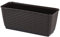 Blumentopf Blumenkasten Balkonkasten Rattan Optik inkl. Untersetzer braun L 30 cm